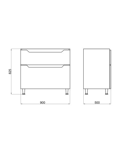 Тумба підлогова Qtap Scorpio 900х825х500 WHITE QT1473TNВ901NW