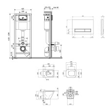 Готове рішення Qtap для ванної кімнати: підвісний унітаз Tern + комплект інсталяції Nest 4 в 1 (лінійна клавіша White)