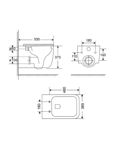 Унітаз підвісний Qtap Gemini безободковий з сидінням Soft-close QT2533076EUQMB