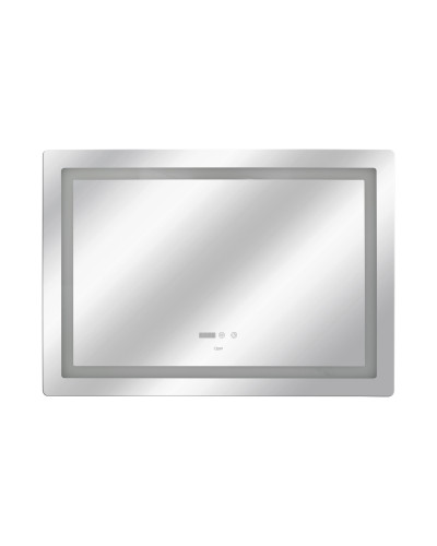 Дзеркало Qtap Mideya 1000х700 з LED-підсвічуванням Touch, з антизапотіванням, з годинником, димером, рег. яскравості QT2078NCF10070W