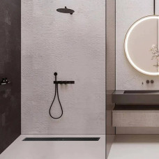 Трап із нержавіючої сталі Qtap Taurus Tile800 лінійний із сухим затвором під плитку