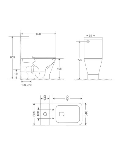 Унітаз-компакт Qtap Cardinal Ultra Quiet безободковий з сидінням Soft-close QT04222168AUQ3W