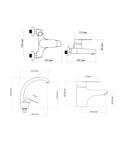 Набір змішувачів Lidz Tani (001F1+006+008F)