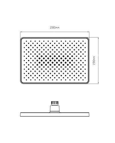 Лійка для верхнього душу Qtap Hlavova 280x280 мм прямокутна QTHLA107CRM45946 Chrome