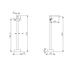 Змішувач для ванни Lidz Kubis 004 підлоговий (з душовим гарнітуром) (k35) LDKUB004BLA46102 Black