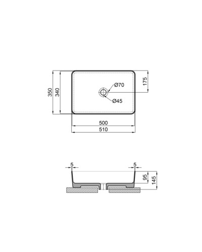 Раковина-чаша Qtap Tern 500х350х145 Matt black QT1711A055MBN