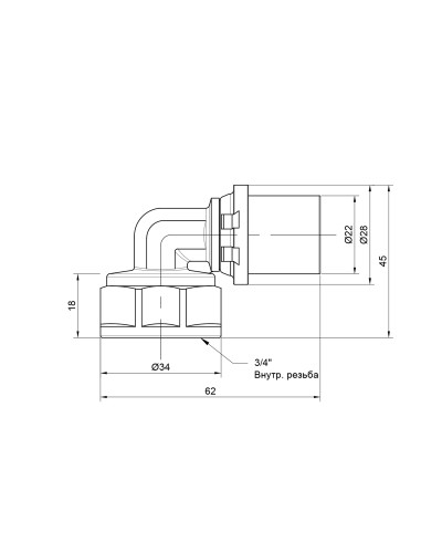 Кутик прес Icma 20х3/4" ВР №405