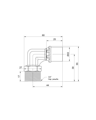 Кутик прес Icma 20х3/4" ЗР №404