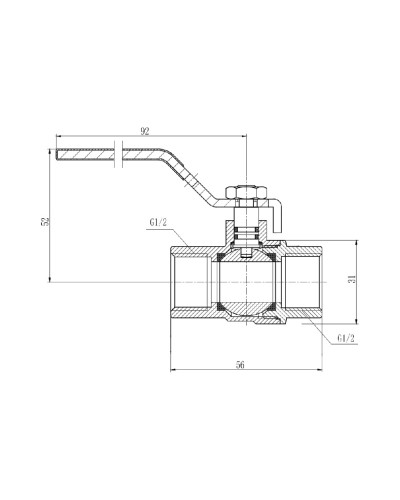 Кран кульовий SD Forte 1/2" ВР для газа (ручка) SF600G15