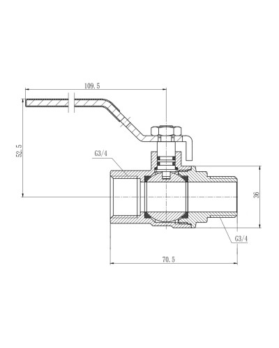 Кран кульовий SD Forte 3/4" ВЗ для газа (ручка) SF605G20