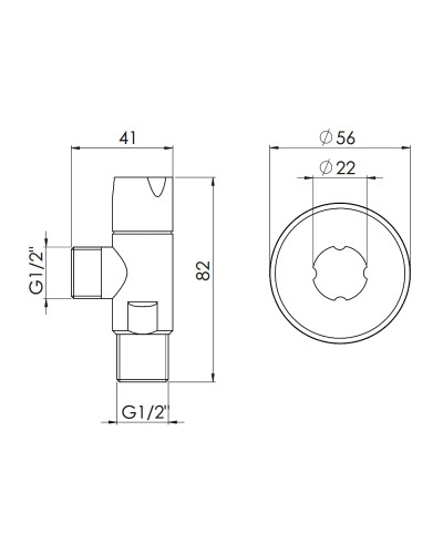 Кран приладовий SD Forte 1/2" ручка "коло" SF342W1515