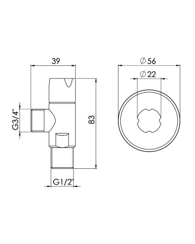 Кран приладовий SD Forte 1/2"х3/4" ручка "коло" SF342W1520