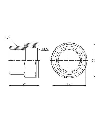 Перехід SD Forte 1/2" ВЗ SF3601515