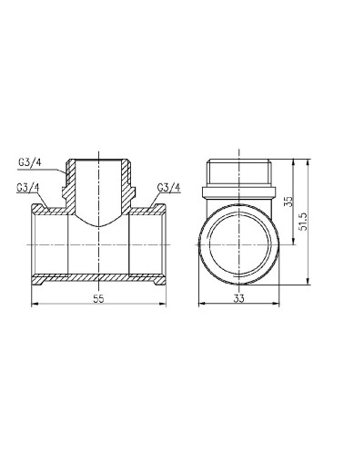 Трійник SD Forte 3/4" ВЗВ SF36420