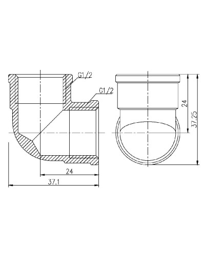 Кут SD Forte 1/2" ВВ SF36815