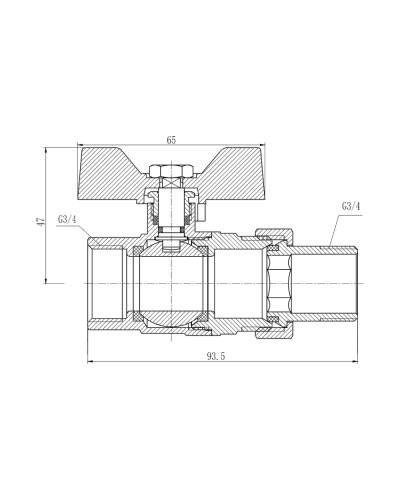 Кран кульовий "Американка" SD Forte 3/4" прямий SF220W20