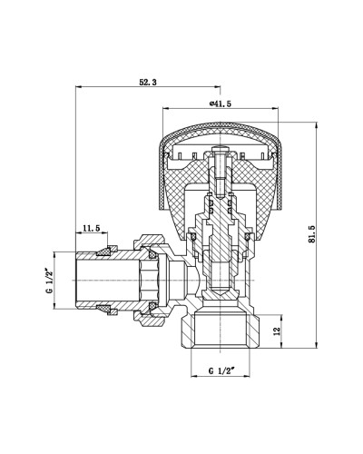 Кран радіаторний SD Forte Powerful 1/2" з антипротіканням кутовий SF232W15