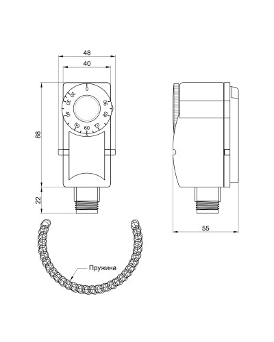 Термостат SD Plus накладний з пружиною SD349