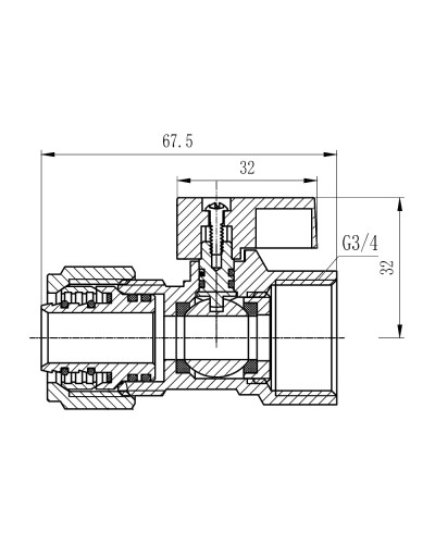 Кран кульовий обтискний SD Forte 20х3/4" ВР SF264W20