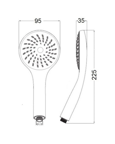 Лійка для ручного душу Лейки Lidz Niagara 01 98 мм округла LDNIA01CRM22034 Chrome