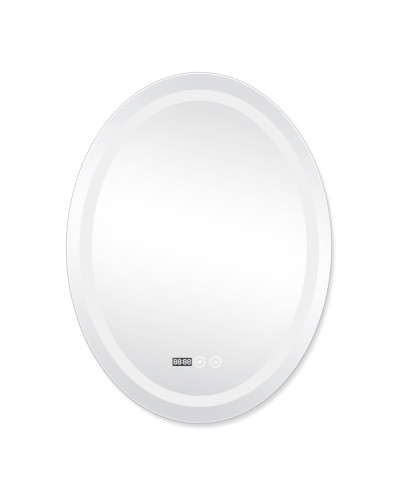 Дзеркало Qtap Mideya (DC-F801) 600х800 з LED-підсвічуванням Touch, з антизапотіванням, з годинником, димером, рег. яскравості QT2078F801W