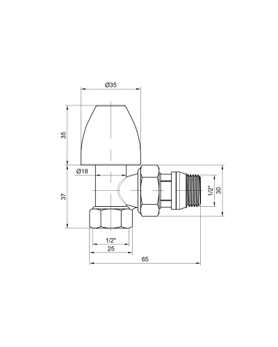 Кран радіаторний SD Plus 1/2" ВЗ з антипротіканням кутовий SD228W15