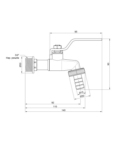 Кран поливальний SD Plus 3/4" SD140W20