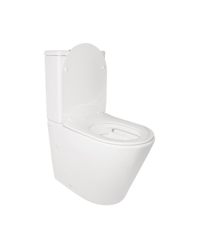 Унітаз-компакт Qtap Stork/Swan безобідковий з сідінням Soft-close QT15222179W