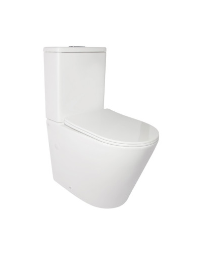 Унітаз-компакт Qtap Stork/Swan безобідковий з сідінням Soft-close QT15222179W