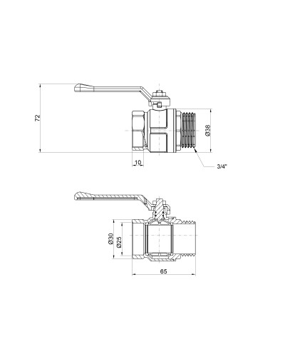 Кран кульовий Icma 3/4" прямий №352