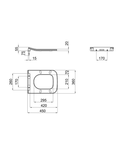 Сидіння для унітаза Qtap (Crow) з мікроліфтом Slim QT0599SC2170W