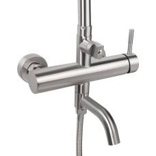 Душова система з верхнім тропічним душем універсальна Lidz Aria 1031 на три споживача (з виливом) (k35) LDARI1031NKS34933 Nickel