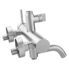 Душова система з верхнім тропічним душем універсальна Lidz Aria 1031 на три споживача (з виливом) (k35) LDARI1031NKS34933 Nickel