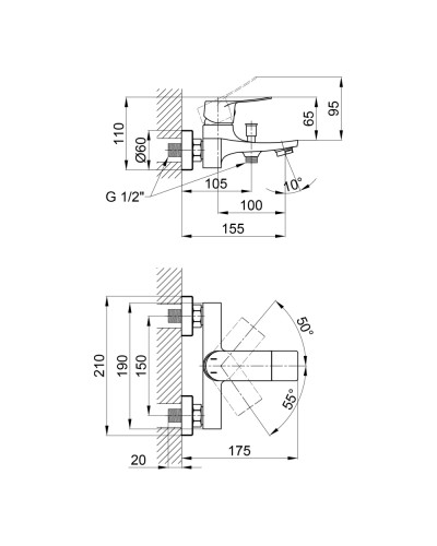 Змішувач для ванни Qtap Nihonto QTNH3022101DC Chrome