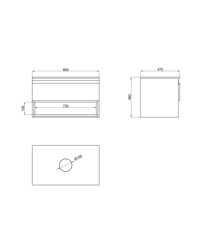 Тумба підвісна Qtap Robin 800х480х470 White/Whitish oak зі стільницею QT1379TPН8001WWO