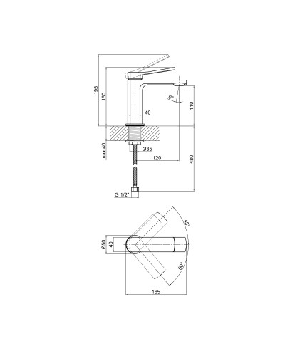 Змішувач для раковини Qtap Slavonice QTSLA1042103B Black Matt