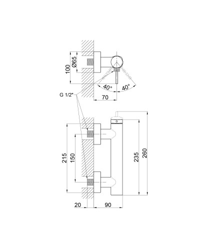 Змішувач для душу Qtap Robin QTROB4060102B Black Matt