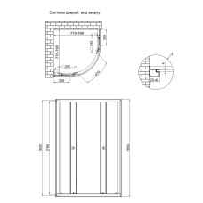 Душова кабіна Lidz Latwa SC80x80.SAT.LOW.GR, скло тоноване 4 мм без піддона