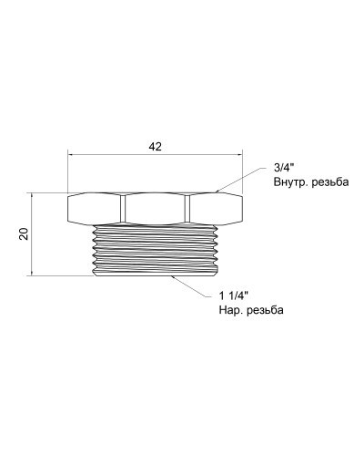 Футорка SD Plus 1 1/4"х3/4" ЗВ SD4233220