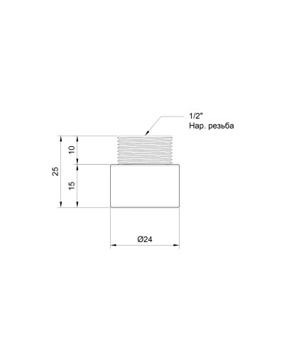 Подовжувач SD Plus 15х1/2" хром SD1301515