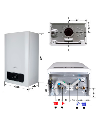 Котел газовий Thermo Alliance EWA 24 кВт двухконтурний, конденсаційний