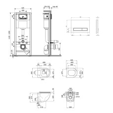 Готове рішення Qtap для ванної кімнати: підвісний унітаз Robin + комплект інсталяції Nest 4 в 1 (лінійна клавіша White)