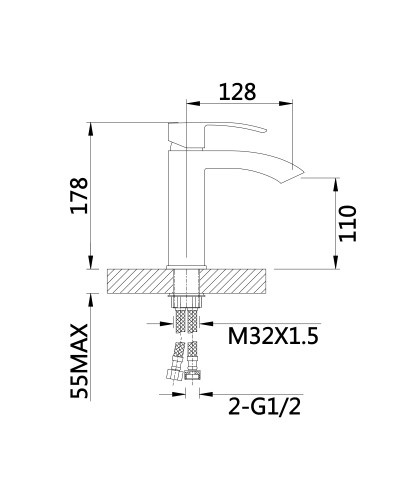 Змішувач для раковини Qtap Swan Cascada QTSWA270CRM45564 Chrome