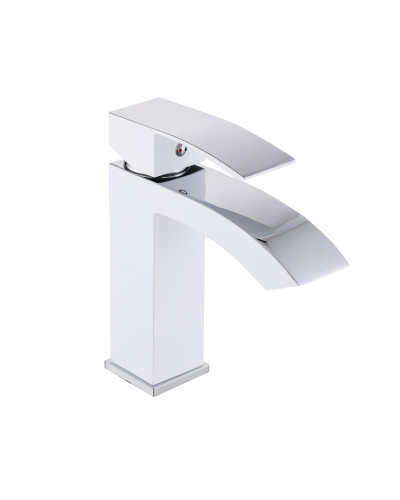 Змішувач для раковини Qtap Swan Cascada QTSWA270CRW45568 Chrome/White