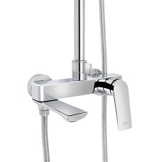 Душова система з верхнім тропічним душем універсальна Qtap Vlasta New на три споживача (з виливом) QTVLA111CRM45650 Chrome