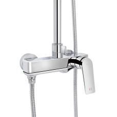 Душова система з верхнім тропічним душем універсальна Qtap Vlasta New на три споживача (з виливом) QTVLA111CRM45650 Chrome