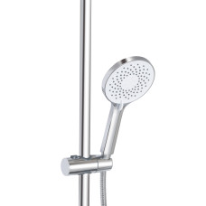 Душова система з верхнім тропічним душем універсальна Qtap Vlasta New на три споживача (з виливом) QTVLA111CRM45650 Chrome