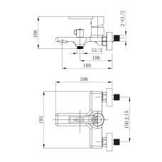 Змішувач для ванни Qtap Taurus (з душовим гарнітуром) QTTAU259CRM45661 Chrome