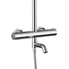Душова система з верхнім тропічним душем універсальна Qtap Scorpio термостатична на три споживача (з виливом) QTSCO112CRM45901 Chrome