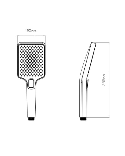 Лійка для ручного душу Qtap Rucni 140x95 мм прямокутна QTRUC125CRM45958 Chrome